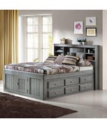 Elizabeth Gray Full Size Captains Bed with Storage Drawers - $1,299.00