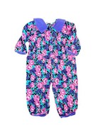 Vintage 90s Baby Girls Size 12 Month Purple Pink Floral Bubble Jumpsuit ... - $33.77