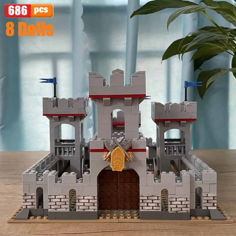 Military Medieval Lion Country Castle Building Block City Gate Knight -Castle - $55.40