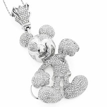 Pendentif Souris En Diamant Simulé Rond De 8,70 CT En Or Blanc Plaqué 14K - £377.22 GBP