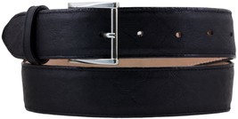 Mens Elephant Print Leather Black Cowboy Belt Western Dress Silver Tone Buckle - £23.97 GBP