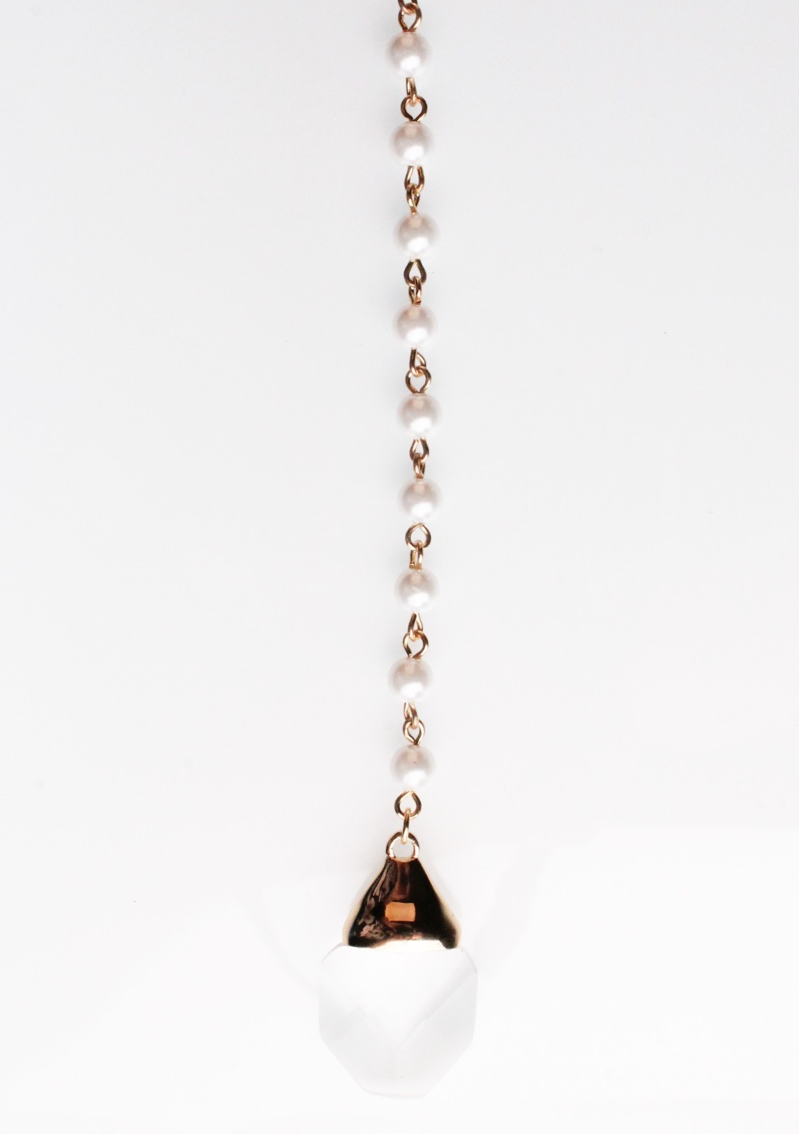 Cohesive Jewels Long Gold Plated Simulated Crystal & Pearl Channel Y Necklace Item image 2