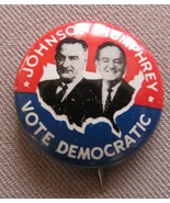 1964 Button Steel Lyndon B Johnson Humphrey Vote Democratic - £3.16 GBP