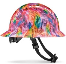 Full Brim Vented Psychedelic Colorful Matte Hard Hat Class C Type 1 - £23.70 GBP