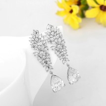 LUOTEEMI Dangles Long Earrings for Women Wedding Earrings Water Drop Zircon Part - £16.06 GBP