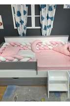 Venus Pink 4-Piece Bedding Set with Knitted Edges, Suitable for 90x190cm Baby Ch - £113.78 GBP