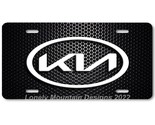 Kia New Logo Inspired Art White on Mesh FLAT Aluminum Novelty License Ta... - £14.21 GBP