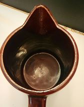 VINTAGE MARCREST BROWN STONEWARE PITCHER DAISY & DOT PATTERN image 3