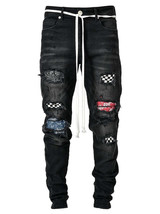 Grid Patchwork Jeans - $40.37