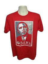 44th President Barack Obama Stamp Adult Medium Red TShirt - $18.56