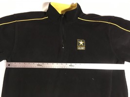 US ARMY BLACK YELLOW PULLOVER FLEECE X-LARGE POLYESTER QUARTER ZIP SWEATER - $24.29