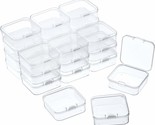 24 Packs Small Clear Plastic Beads Storage Containers Box With Hinged Li... - £20.59 GBP