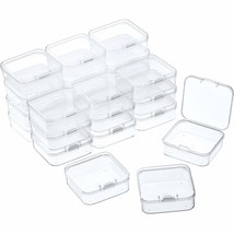 24 Packs Small Clear Plastic Beads Storage Containers Box With Hinged Li... - $25.99