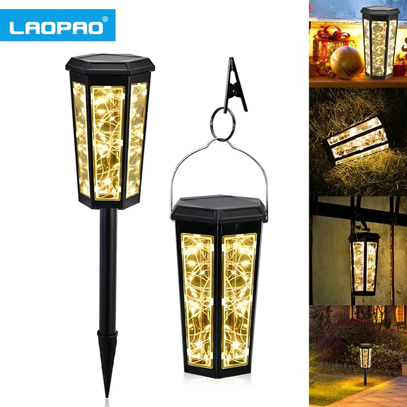LAOPAO Solar Lights | Solar Pathway Lights Outdoor with Ground Stakes and Ring C - £154.88 GBP