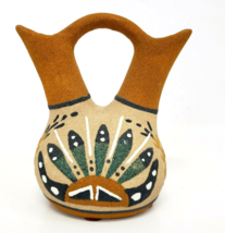 Wedding Vase Native American Southwest Sand Painted Double Spout - £11.96 GBP
