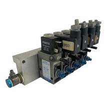 Bank of 5 FESTO 7958 MFH 3-1/8 S solenoid Valve 24V DC MSFG-24/42-50/60 - $89.09