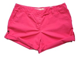 J Crew Women Chino Shorts Pink Classic Twill Weathered  Roll Tab Hem Cotton Sz 6 - £11.86 GBP