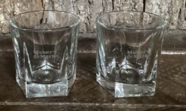 Set of 2 MAKERS MARK S IV Etched Bourbon Whiskey Tumblers Rocks Glasses ... - $12.60