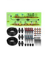 Drip Irrigation System, 40FT 1/2&quot; Mainline &amp; 100FT 1/4&quot; Tubing, with Adj... - $58.40 CAD
