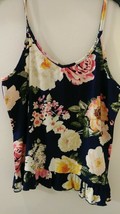 DEREK Heart Juniors Black/Yellow Floral Peplum Hem Spaghetti Straps top M    310 - $7.50