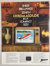 1972 Print Ad Zenith Chromacolor Cpmpact Size Television Sets TV & Fireplace - £13.41 GBP