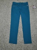 Girls Pants Candies Blue Flat Front Embellished Stretch Adjustable Waist... - $14.85