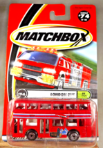 2000 Matchbox #74/100 On Tour LONDON BUS Red w/Open Dash Spokes Fire Tru... - £8.99 GBP