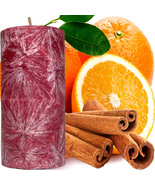 Cinnamon &amp; Sweet Orange Scented Pillar Candle Choose Colour/Size Hand Cr... - £11.06 GBP+