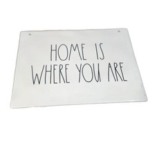 Rae Dunn Home Is Where You Are Large Ceramic Hanging Wall Plaque 12&quot;x9&quot; White - £22.94 GBP