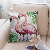 Flamingos 18&#39;&#39; Square Pillow Cover - £7.83 GBP