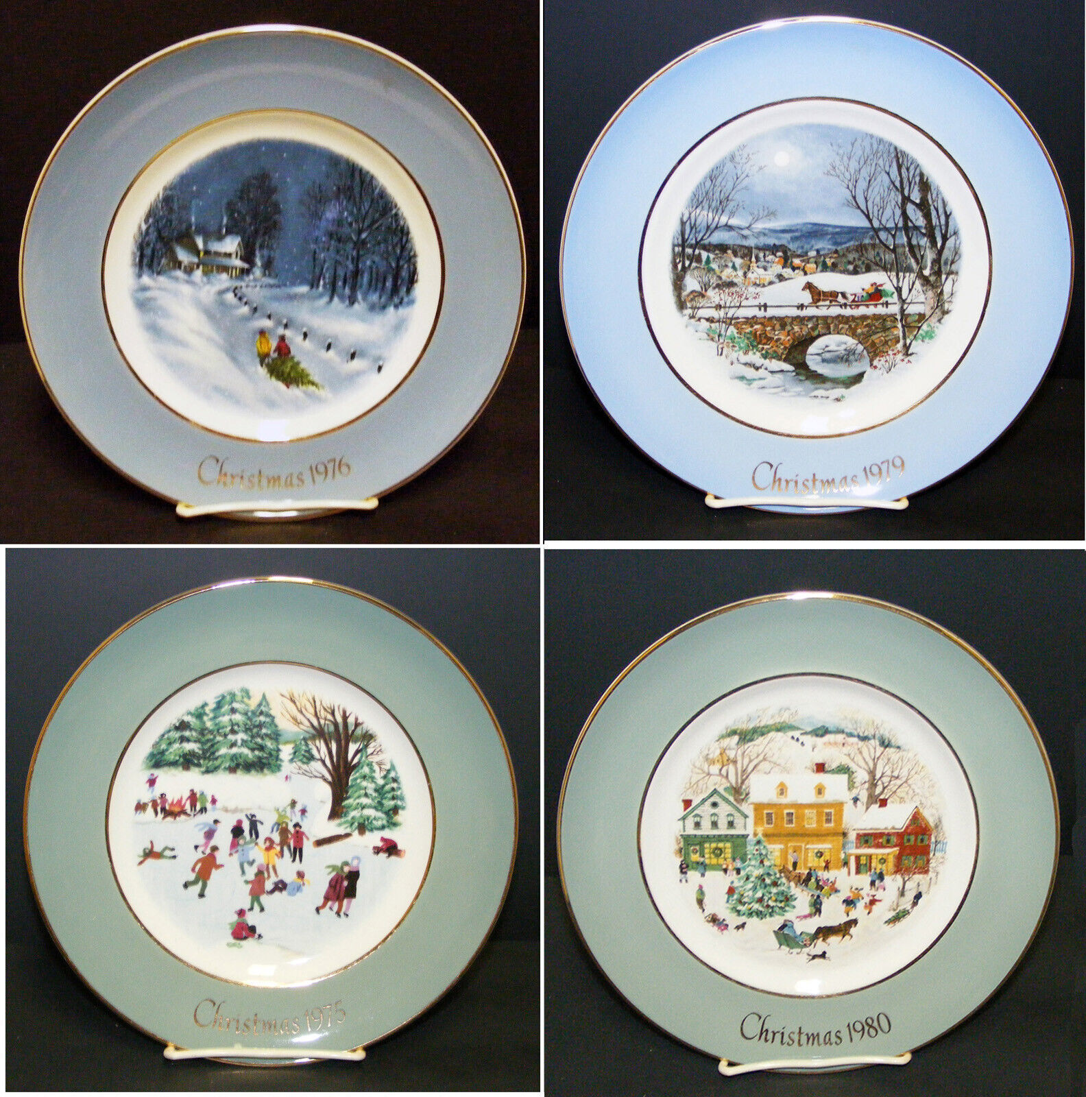 4 Vintage Avon Christmas Plates By Enoch Wedgwood - £59.07 GBP