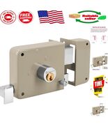 Modern Brass Deadbolt Rim Door Lock Set with Key Unlock - 2 Keys Included - $793.73 MXN