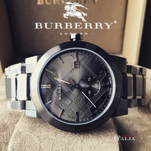 Burberry BU9902 The City Seconds Subdial H Check Gun Metal Gray 42mm - £297.82 GBP