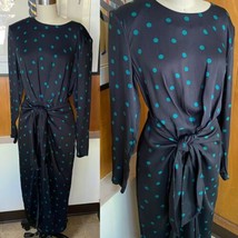 &amp; Other Stories Los Angeles Atelier Dress Black Green Polka Dots 38 6 NWOT - £75.17 GBP
