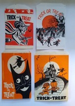 Halloween Candy Treat Bags Witch On Broom Haunted House Black Cats Graveyard   - £16.06 GBP