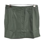 Lulus Most Fab Vegan Leather Button-Front Mini Skirt Olive Green Small New - £18.44 GBP