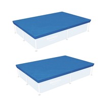 Bestway 7'4" x 60" Floating Rectangle Above Ground Swimming Pool Cover (2 Pack) - £54.81 GBP