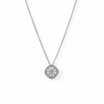 16&quot;+1&quot;+1&quot; Baguette Cushion Shape Pendant Necklace with 925 Sterling Silver Chain - £110.54 GBP