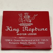 Vintage Matchbook Cover King Neptune Motor Lodge Restaurant Pompano Beach FL gmg - £9.25 GBP