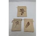 Lot Of (3) Dnd RPG Linen Runic Symbol Dice Bag Accessories  - £26.43 GBP
