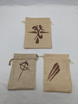 Lot Of (3) Dnd RPG Linen Runic Symbol Dice Bag Accessories  - £26.51 GBP