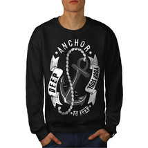 Anchor Your Soul Slogan Jumper Deep Sea Men Sweatshirt - £15.14 GBP