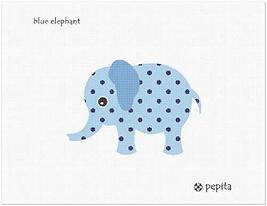 Pepita Needlepoint kit: Blue Elephant, 7&quot; x 7&quot; - $50.00+