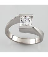 0.73 carat Princess Cut Diamond 18k White Gold Engagement Ring Size 5 GI... - €5.758,67 EUR