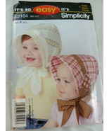 Simplicity 2104 infant toddler hat Bonnet XS Smal Med large pattern Uncut  - $13.55 CAD
