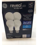 GE Lighting 44946 Reveal HD LED Light Bulbs Soft White Medium Base 8-Wat... - £16.10 GBP