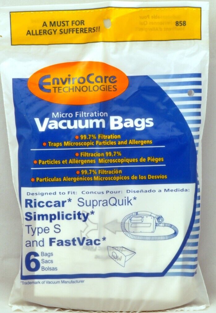 Riccar, Simplicity, SupraQuik, FastVac Canister S Bags RSR-1450 - $9.95