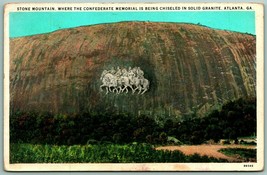 Stone Mountain Confederate Memorial During Creation Atlanta GA WB Postcard I13 - £4.97 GBP