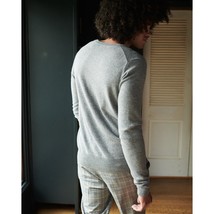 Quince Mens Mongolian Cashmere V-Neck Sweater Pullover Heather Gray XL - $48.25