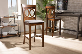 Mariam Gray Fabric Walnut Brown 2Pc Bar Stool Set - $217.00